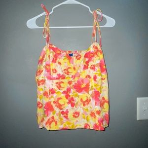 Fitted Tie-Shoulder Floral Corset Cami Top - Size L